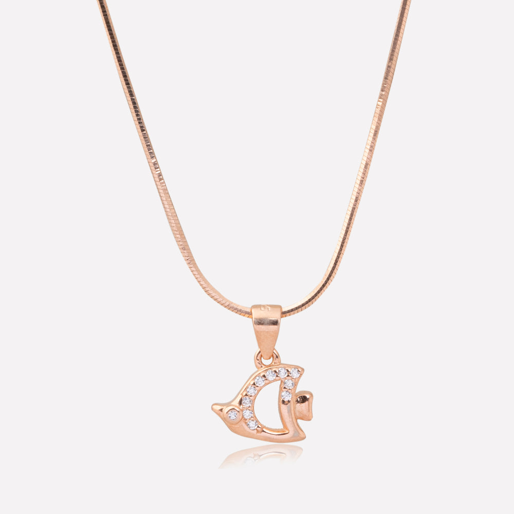 Elegant Fish Rose Gold Pendant