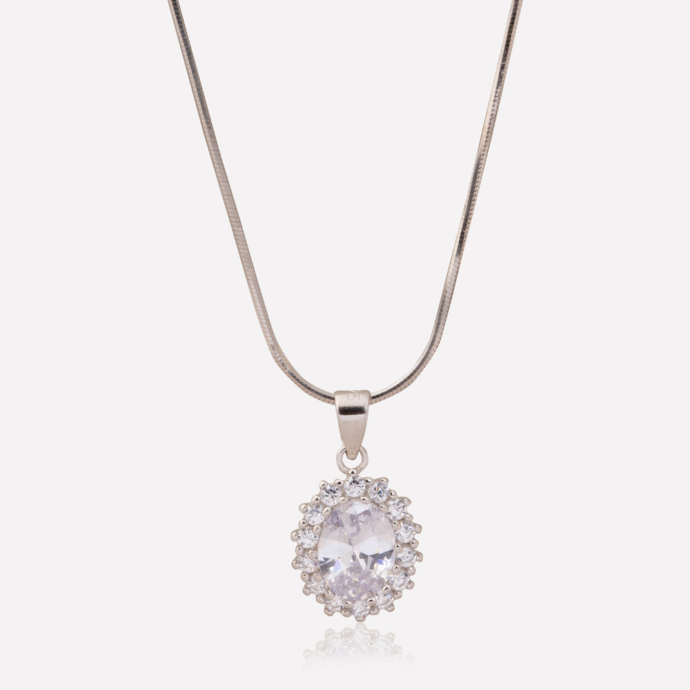 Eternity Shine White Crystal Pendant