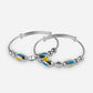 Yellow Blue Balls Adjustable Silver Baby Kada