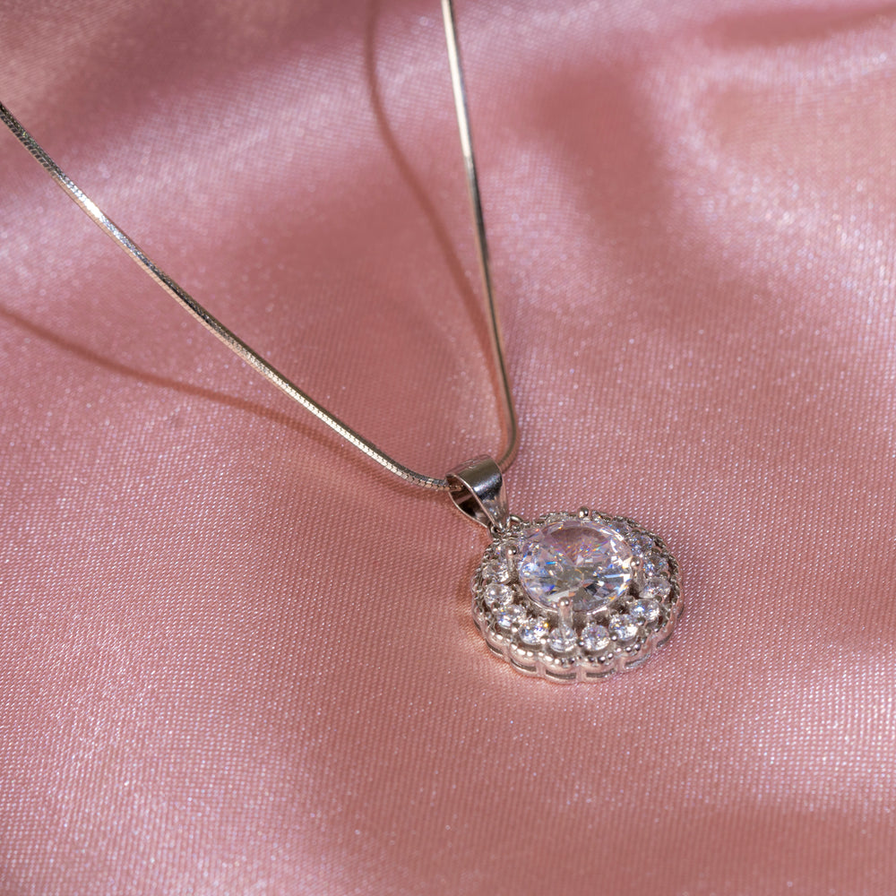 Luminous Halo Gemstone Pendant